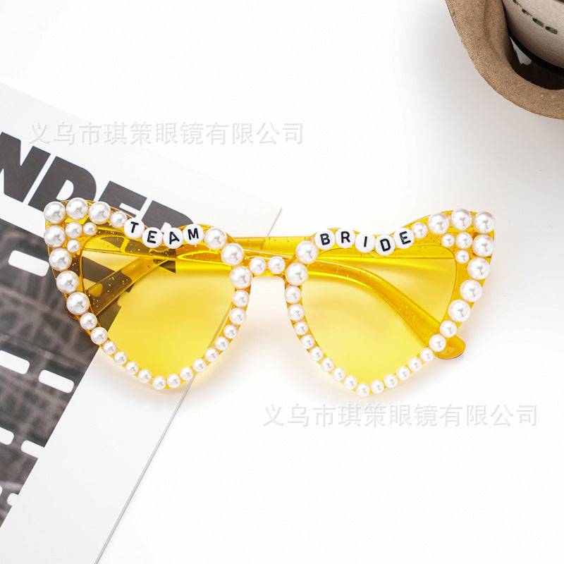 Wholesale sunglasses bride party sunglasses diy heart bridesmaid bride glasses