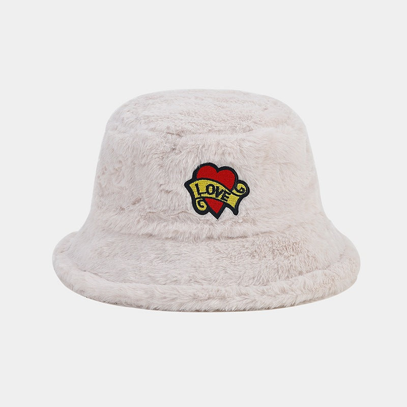 Wholesale Love Letters Bucket Hat Plush Hat