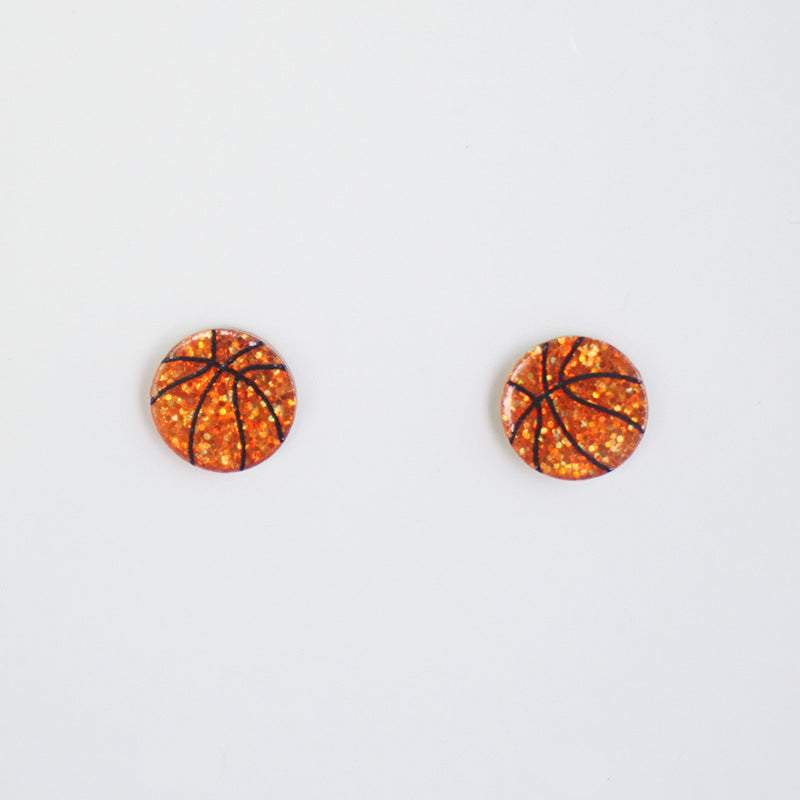 Wholesale 2 Pairs/Pack Shiny Football Baseball Acrylic Earrings