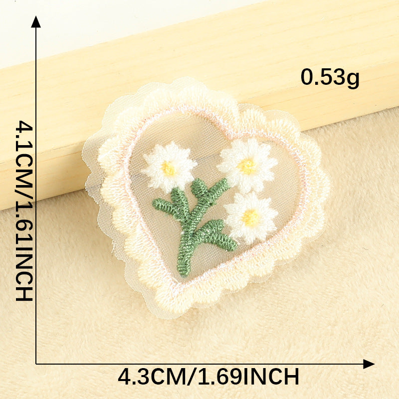 Wholesale Flower cloth patch lace mesh embroidery patch