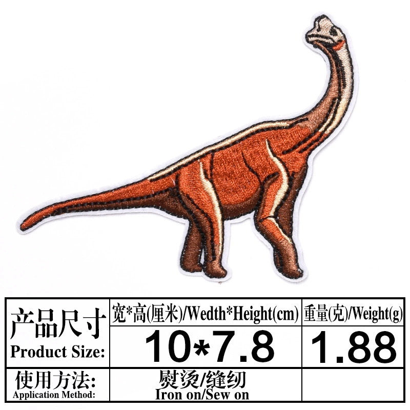 Wholesale Stylish Dinosaur Embroidered Patches Cartoon Animal Cloth Sew On Badges For Clothing Boutique Resale
