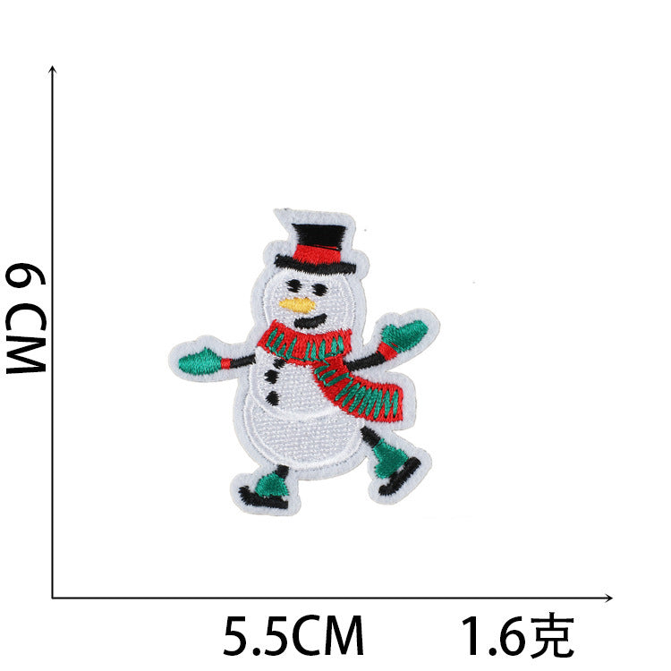 Wholesale Stylish Christmas Embroidered Patch Set Santa Snow Globe Polyester Iron On Appliques For Casual Clothing Boutique