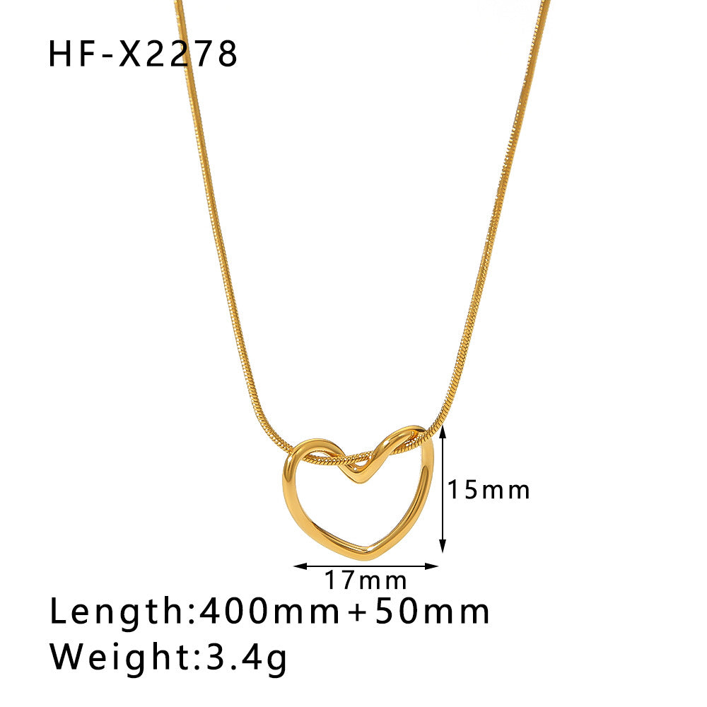 Wholesale Simple Style Special-shaped Heart Drop Zircon Lava Necklaces