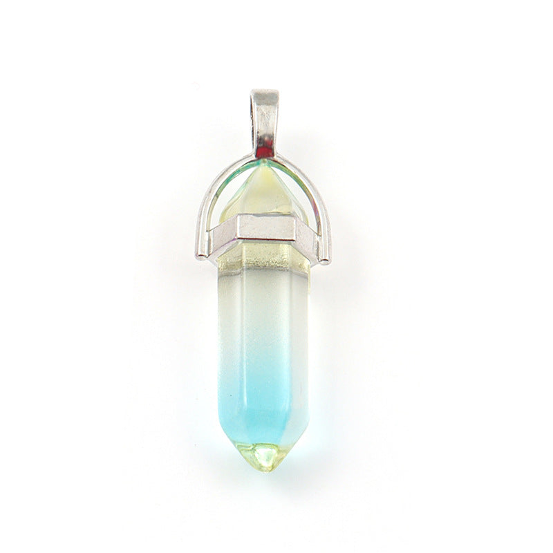 Wholesale Crystal Hexagonal Bullet Hexahedron Necklace Accessories