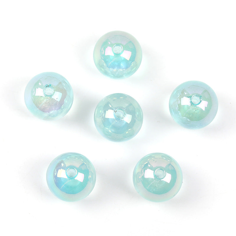 Wholesale 100pcs 16mm Acrylic Through Hole Round Beads Jelly Transparent Color Diy Accessories Beads