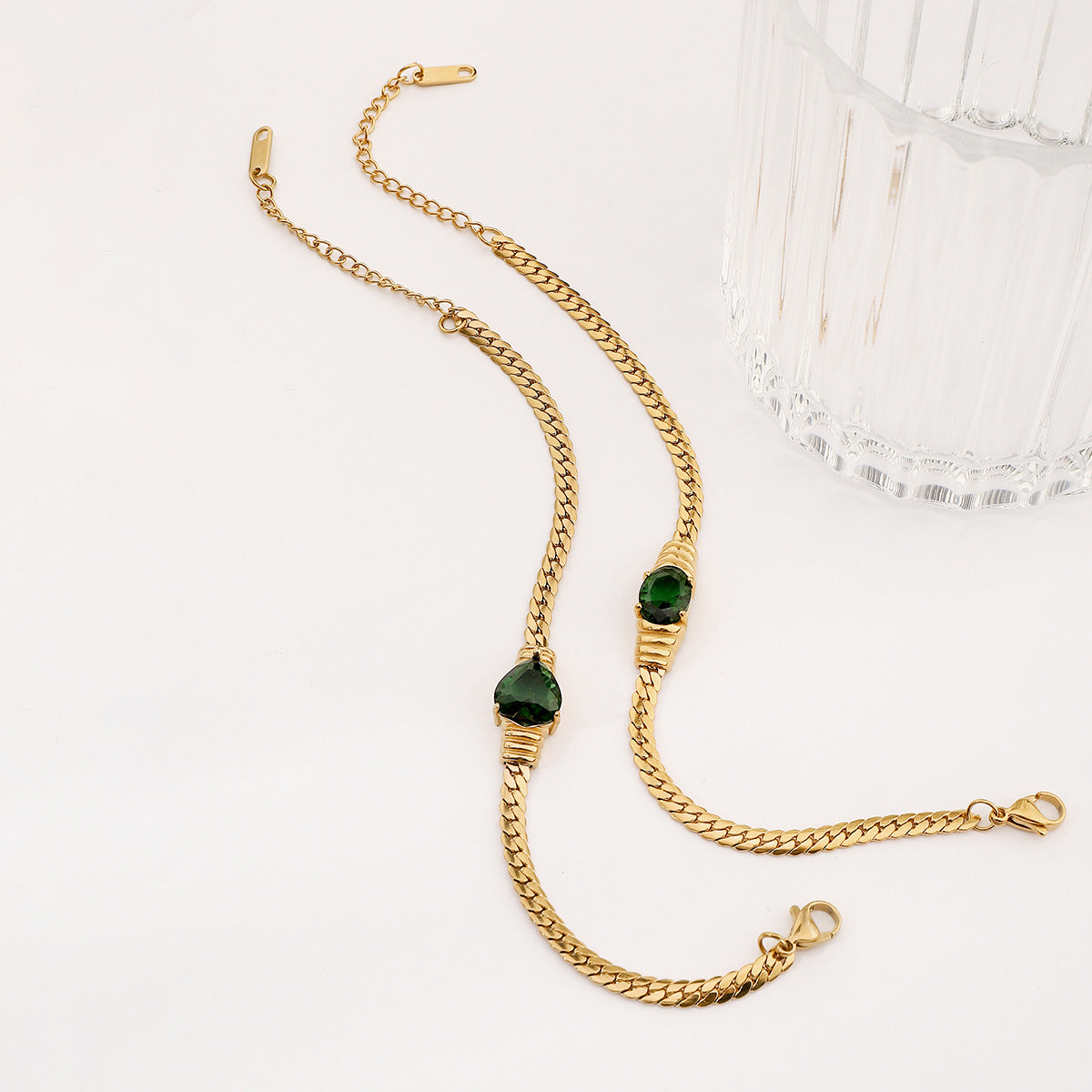 Wholesale Stainless Steel 18K Light Luxury Zircon Retro Bracelet