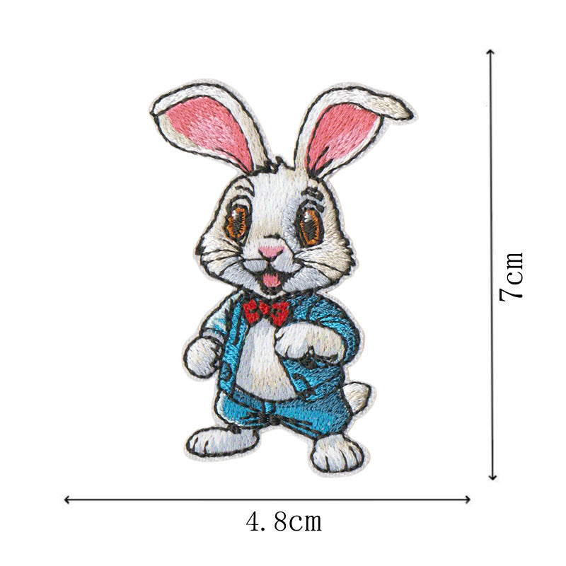 Wholesale Cute Cartoon Rabbit Embroidered Patch Set 9 Pieces Polyester Cotton Decorative Accent For Coats Bags Hats Boutique Resale