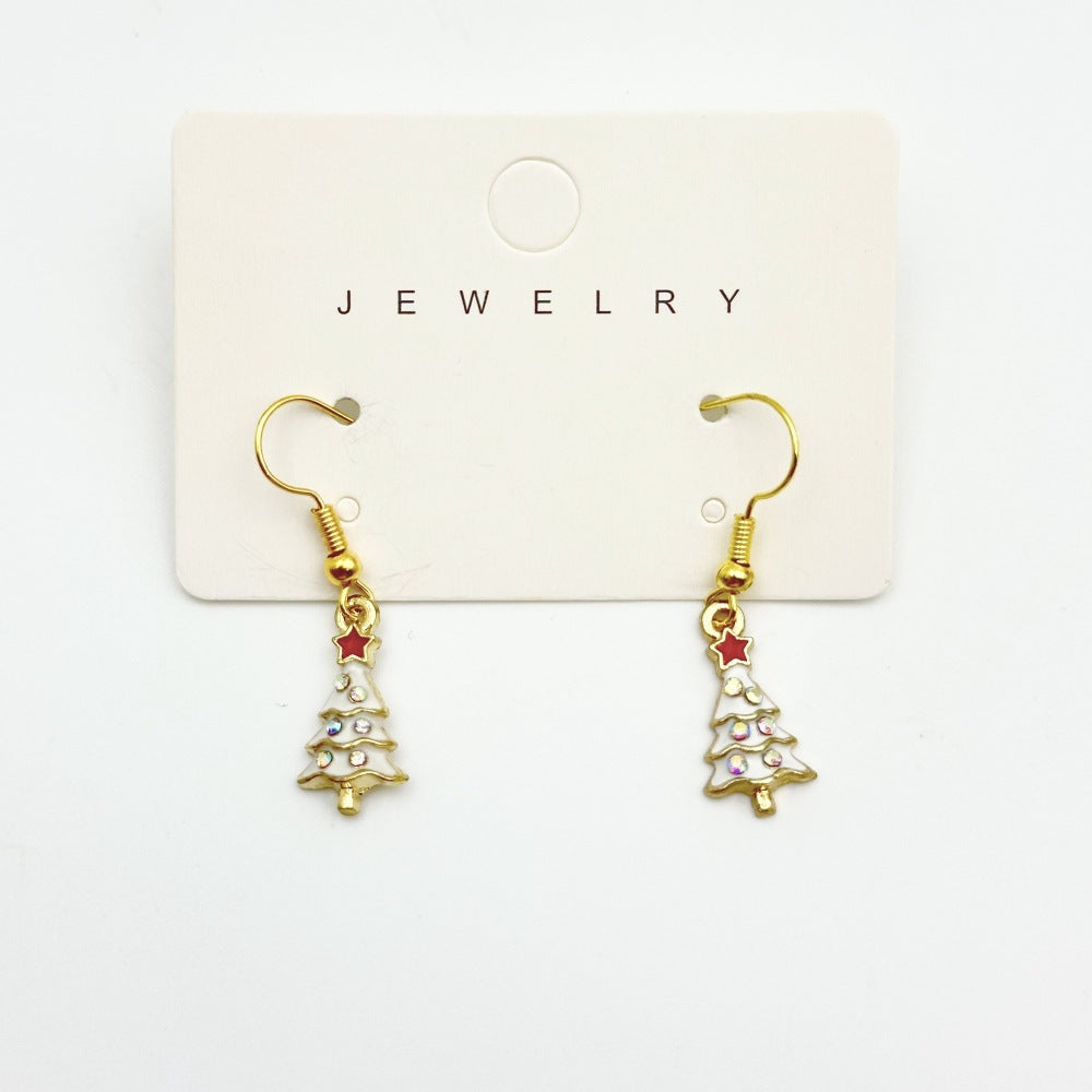 Wallesar Santa Claus Christmas Tree Cartoon Earrings