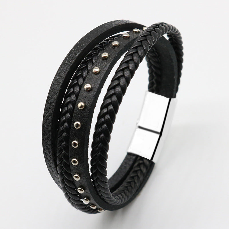 Wholesale Genuine Leather Willow Nail Leather Bracelets