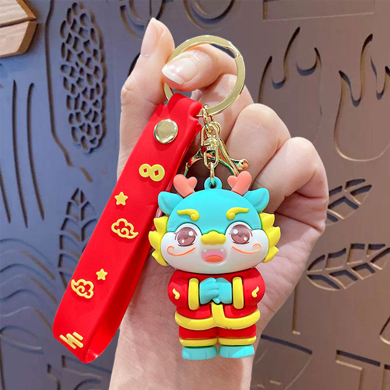 Wholesale PVC Cute Cartoon Dragon New Year Keychain