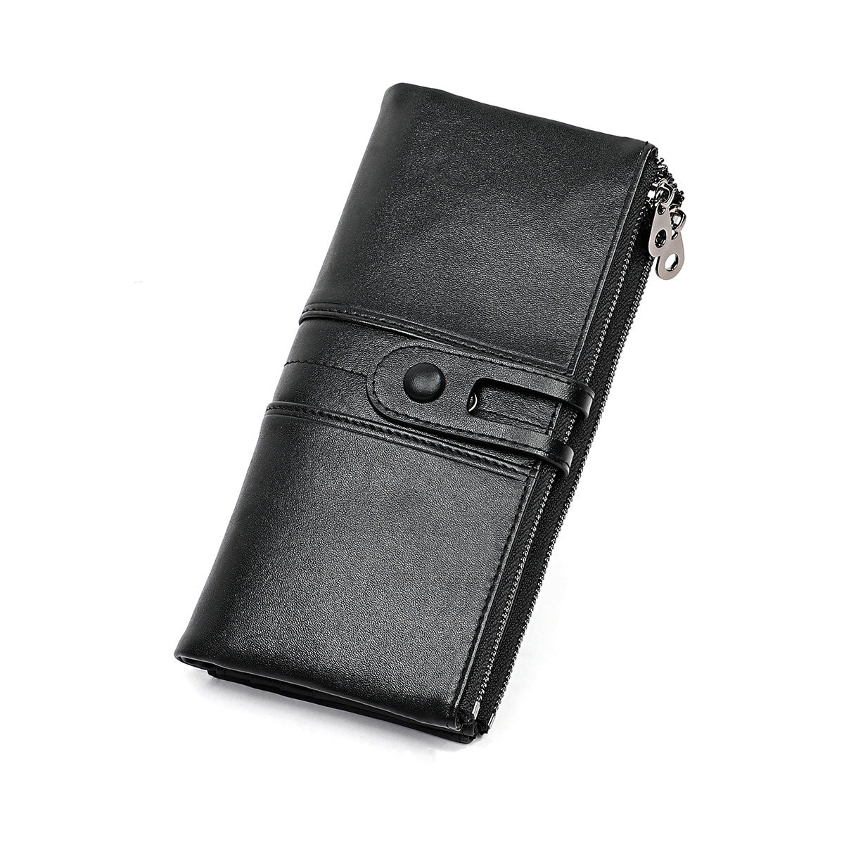Wholesale Genuine leather tri-fold multifunctional long coin purse