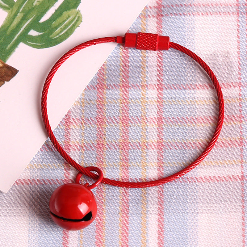 Wholesale Stainless Steel Wire Rope Candy Color Small Bell Paint Keychain