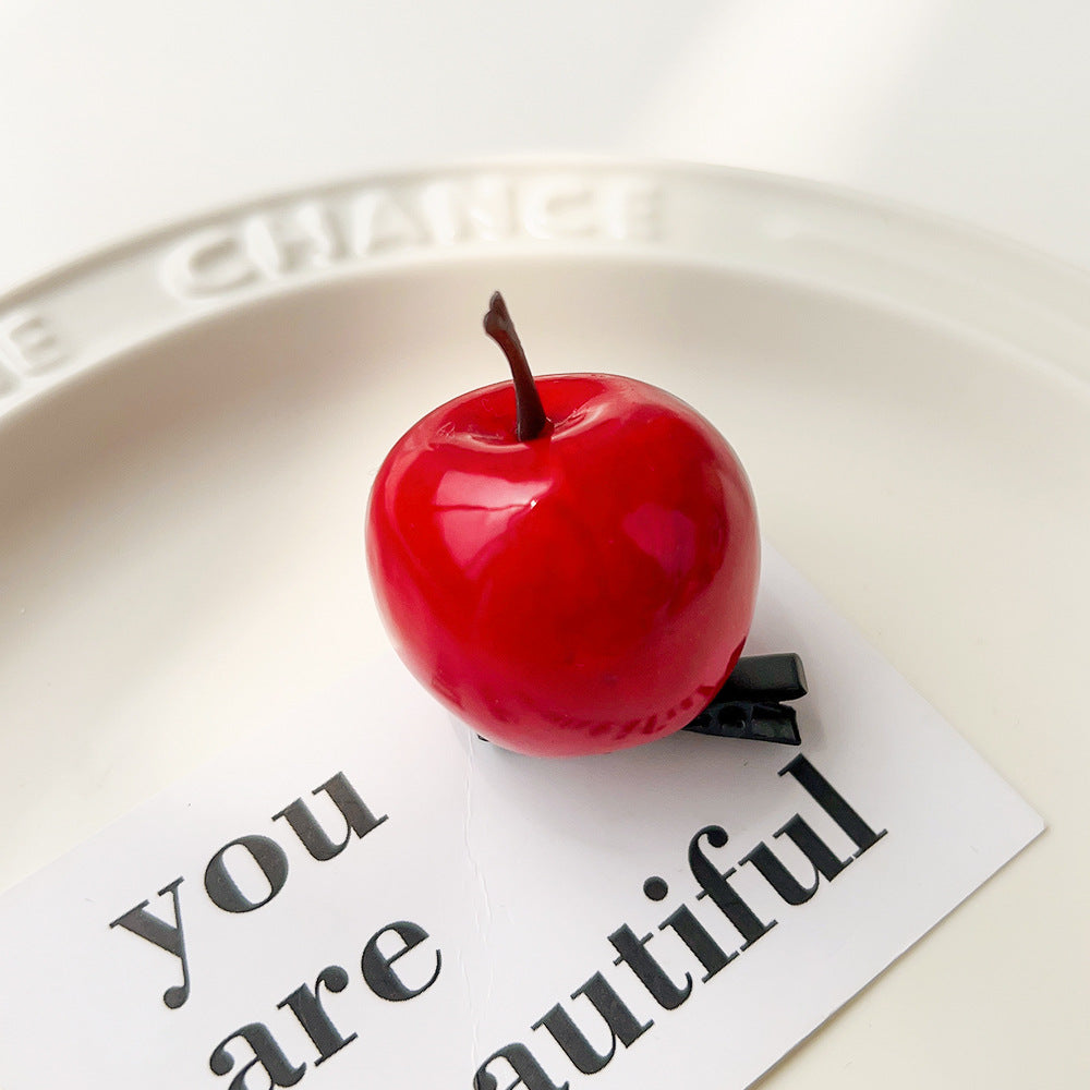 Resina al por mayor clips de cabello de fruta tridimensional