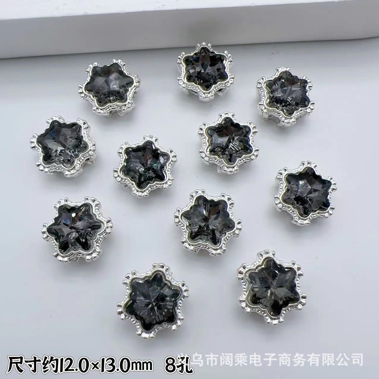 Wholesale 10pcs Multi-Color Eight-Hole Crystal Glass Snowflake Diamond Spacer Beads