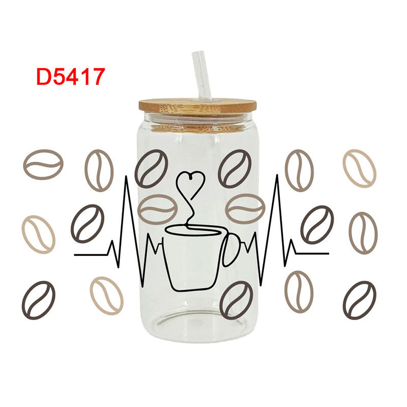 Wholesale Coffee bean beverage 16oz Cup UV DTF Wraps