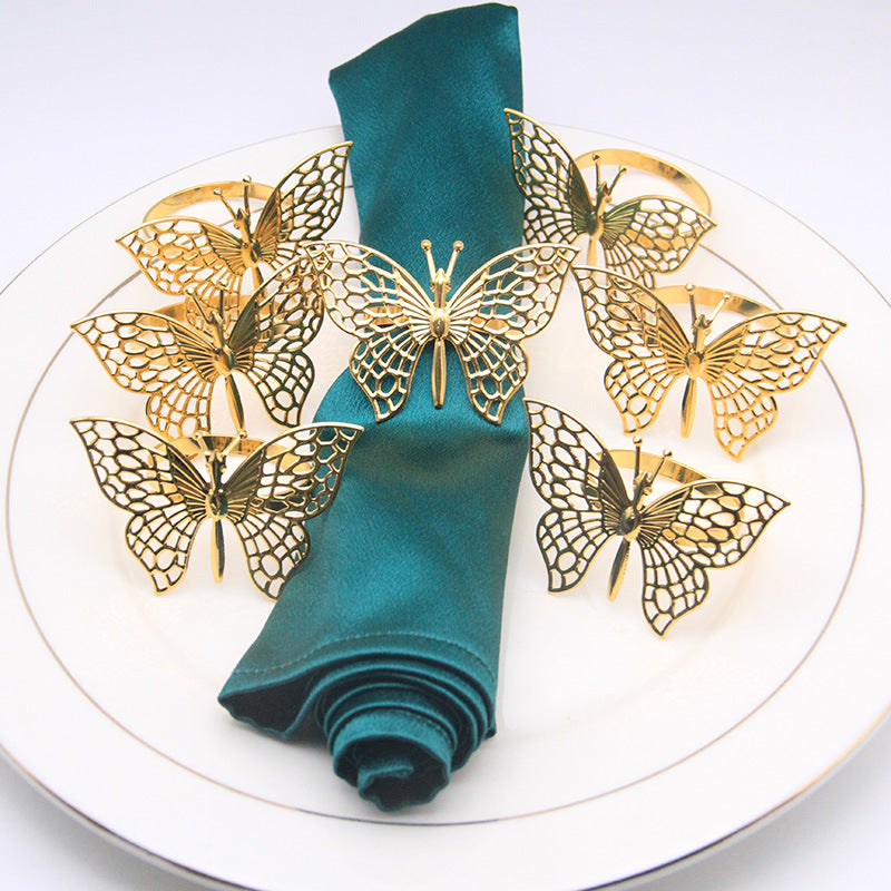 Wholesale 10pcs/pack Halloween metal butterfly napkin ring