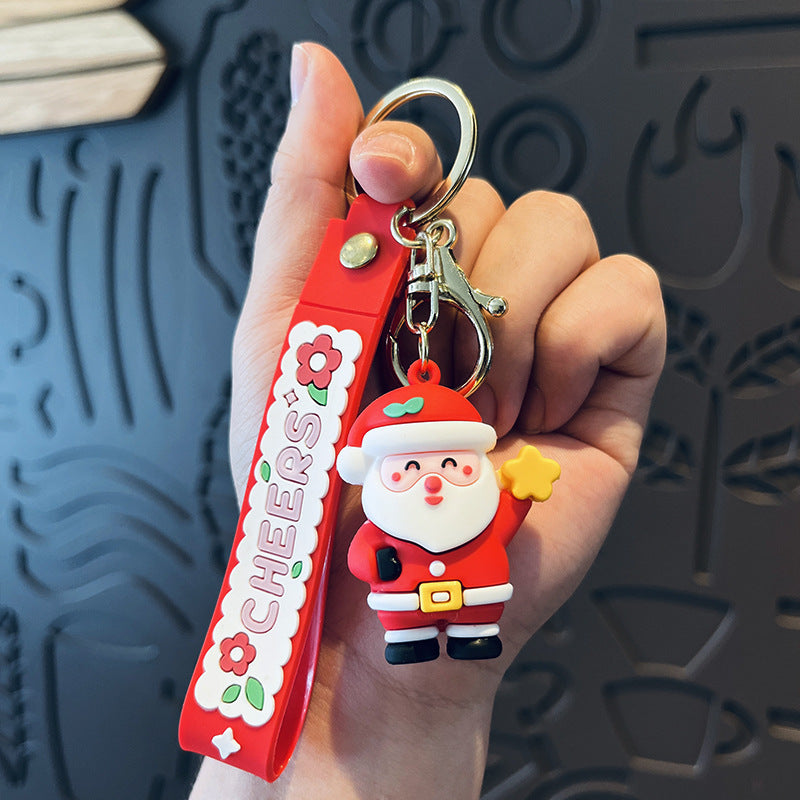 Wholesale Santa Silicone Keychain Christmas Gift
