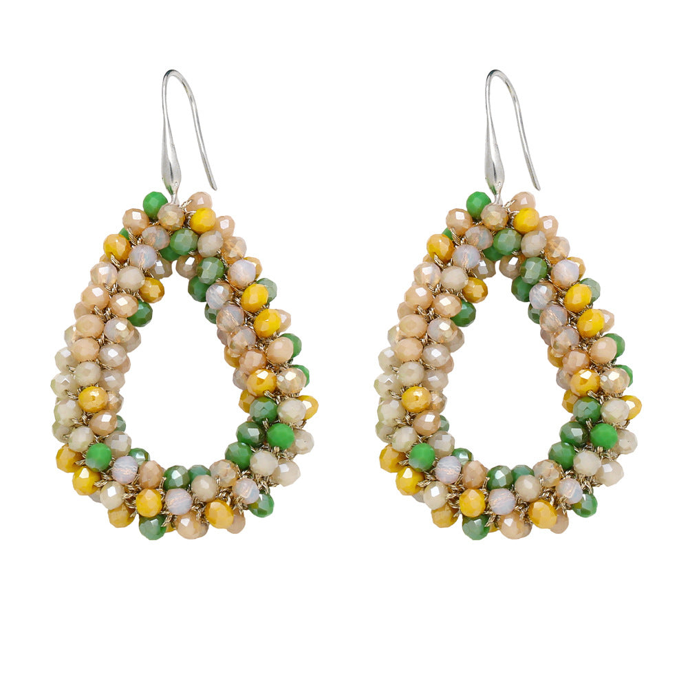 Wholesale Handmade Beaded Drop Shape Rice Beads Earrings
