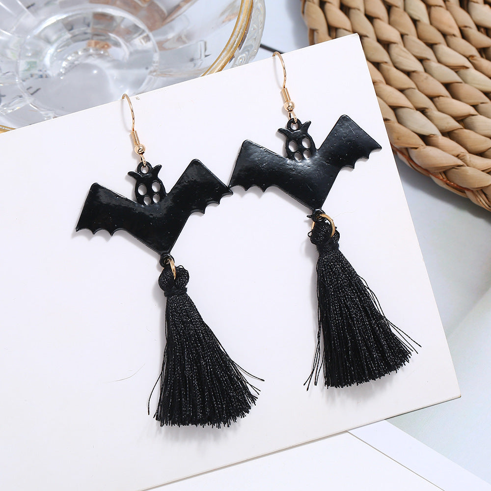 Wholesale Halloween Scary Funny Spider Pumpkin Alloy Dripping Oil Earrings