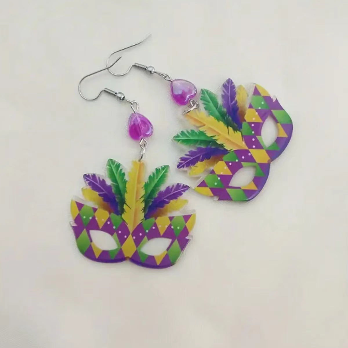 Wholesale Carnival Party Mask Acrylic Exaggerated Fashion Holiday Atmosphere Earrings