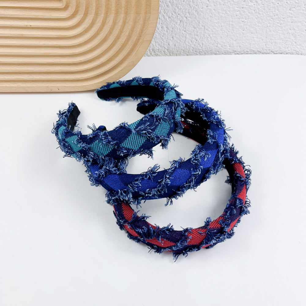 Wholesale Autumn and Winter Fabric Sponge Tassel Headband
