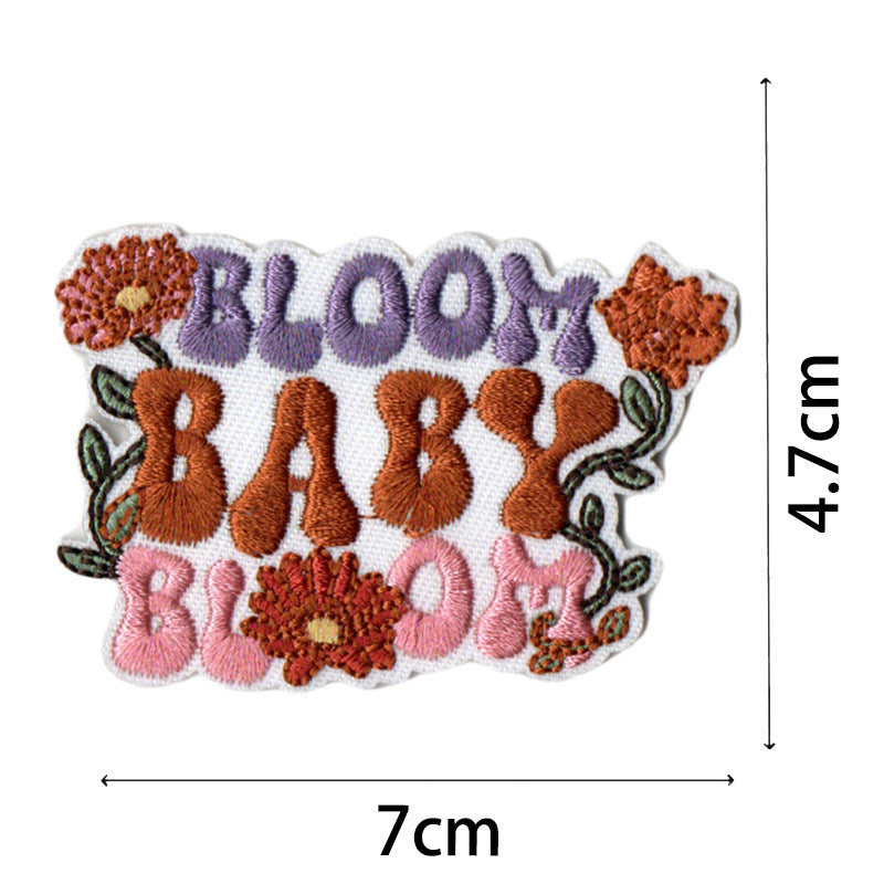 Wholesale Bohemian embroidered fabric patch with positive energy quotes for bags  DIY Patches