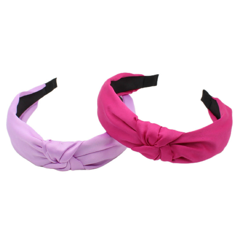 Wholesale Fabric Solid Color Cross Tie Headband