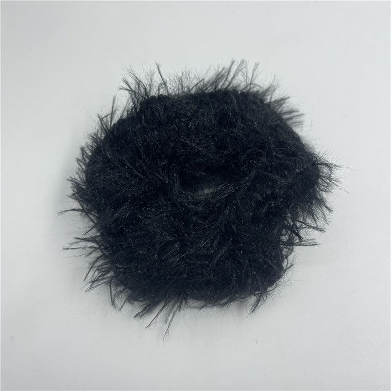 Wholesale Coral Mink Plush High Elastic Rubber Band Headwear