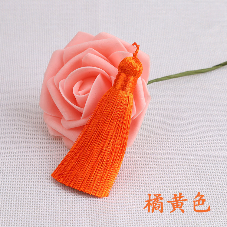 Wholesale 8CM Short Fat Vertical Ice Silk Small Tassel Hanging Ear Pendant