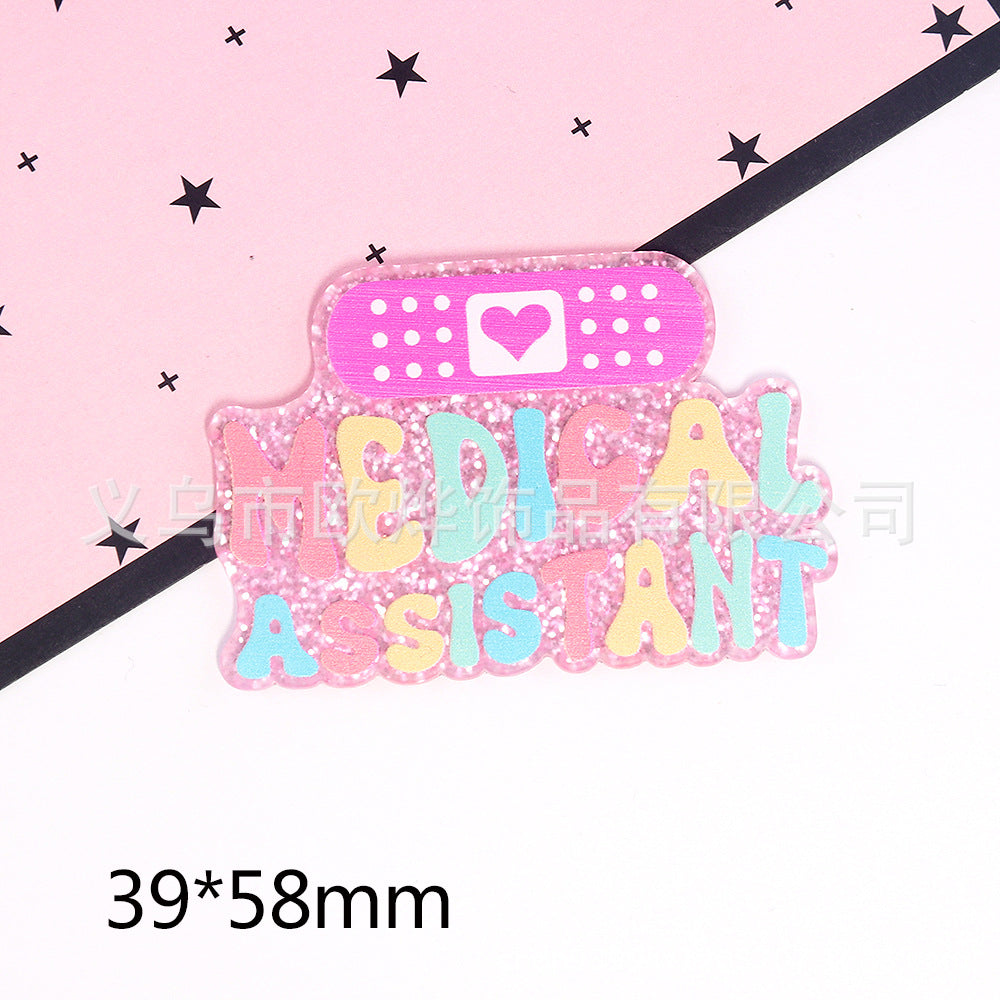 Wholesale 10pcs Cartoon Glitter Letters Love Jewelry Accessories DIY Patch FlatBack