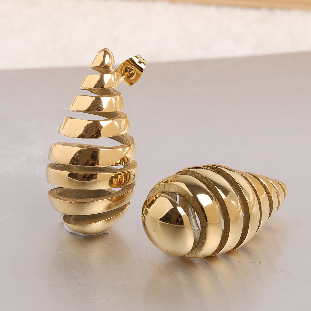 Wholesale 304 Stainless Steel Drop Pattern Earrings