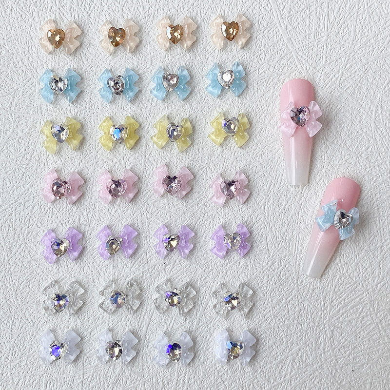 Wholesale 10PCS/Pack Bow DIY Resin Nail Stickers