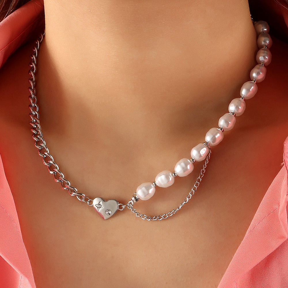 Wholesale Valentine's Day Heart Titanium Steel Necklace Bracelet