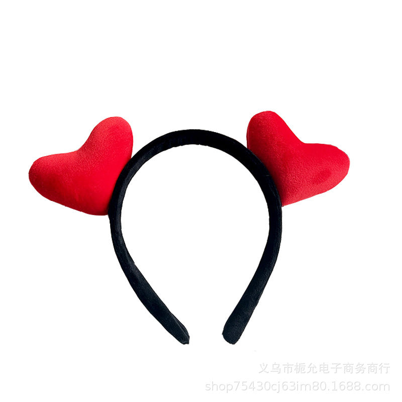 Wholesale Valentine's Day Love Fabric Hair Hoops
