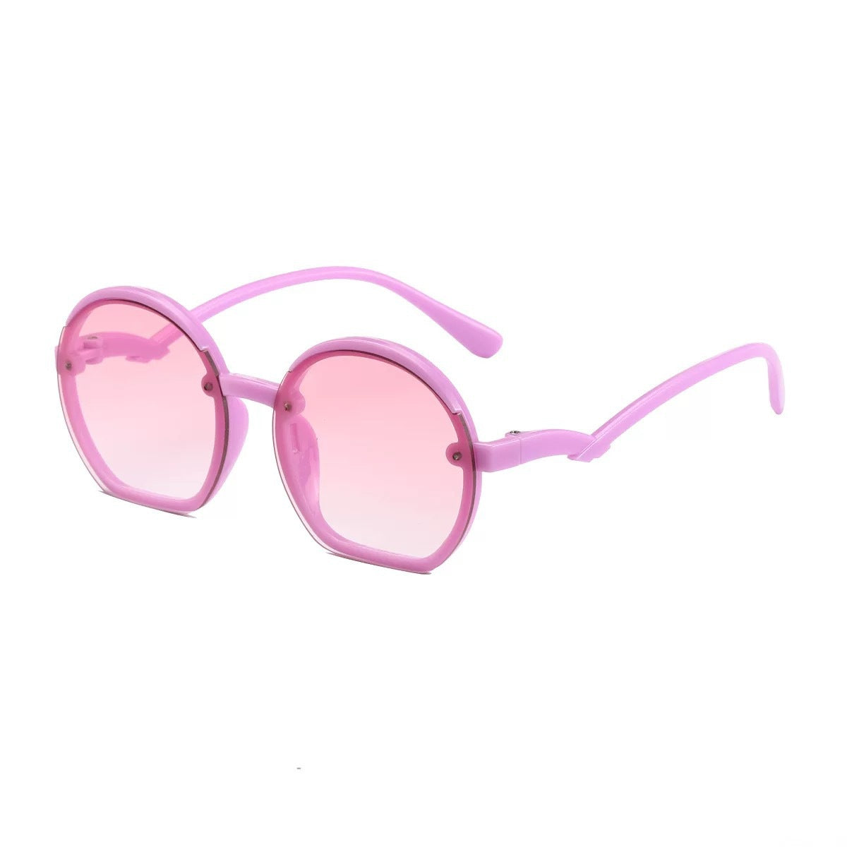 Wholesale Curved Temple Round Frame Kids Sunglasses