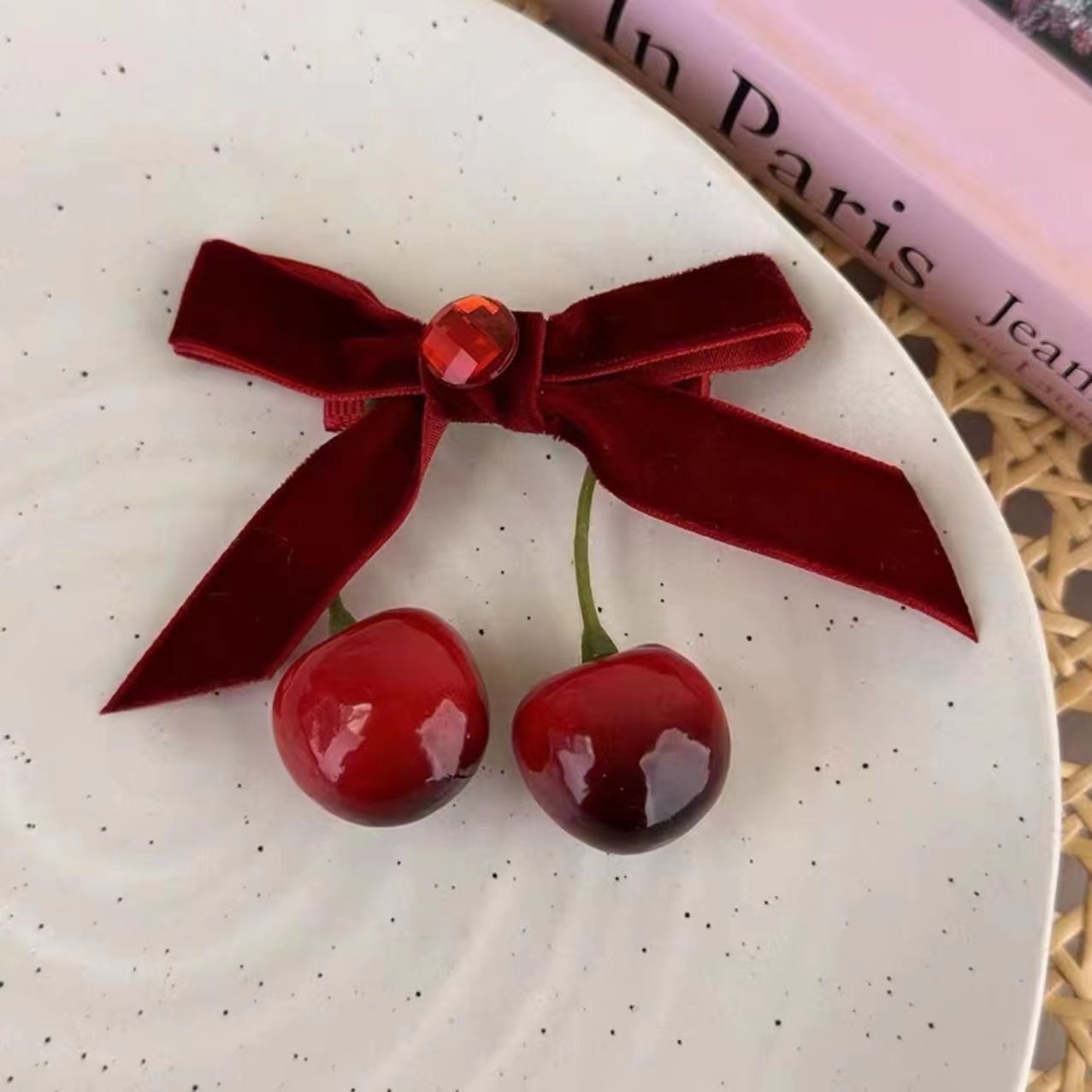 Wholesale  Cherry Bow  Hair Clip Hair Accessories