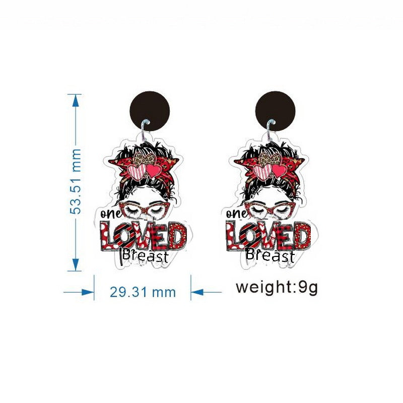 Wholesale Acrylic Mom Rainbow Earrings