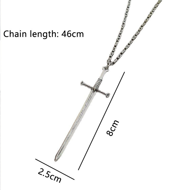 Wholesale Gothic Sword Bronze Retro Punk Necklace