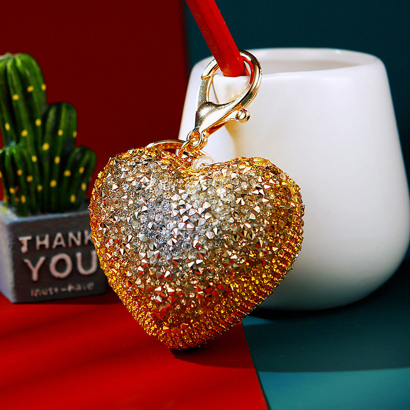 Wholesale Diamond Luminous Love Car Metal Key Chain Metal Ring