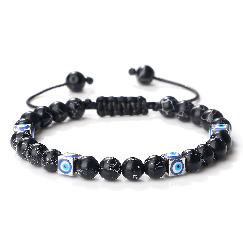 Wholesale Hand woven square Devil' s Eye bracelet