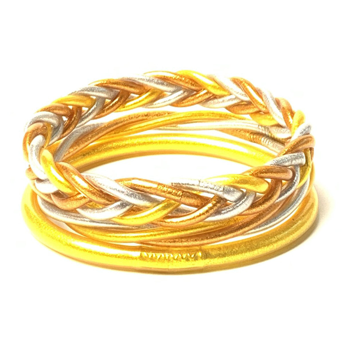 Wholesale Braided Bracelet PVC Silicone Tube Leopard Leather Bracelet Set