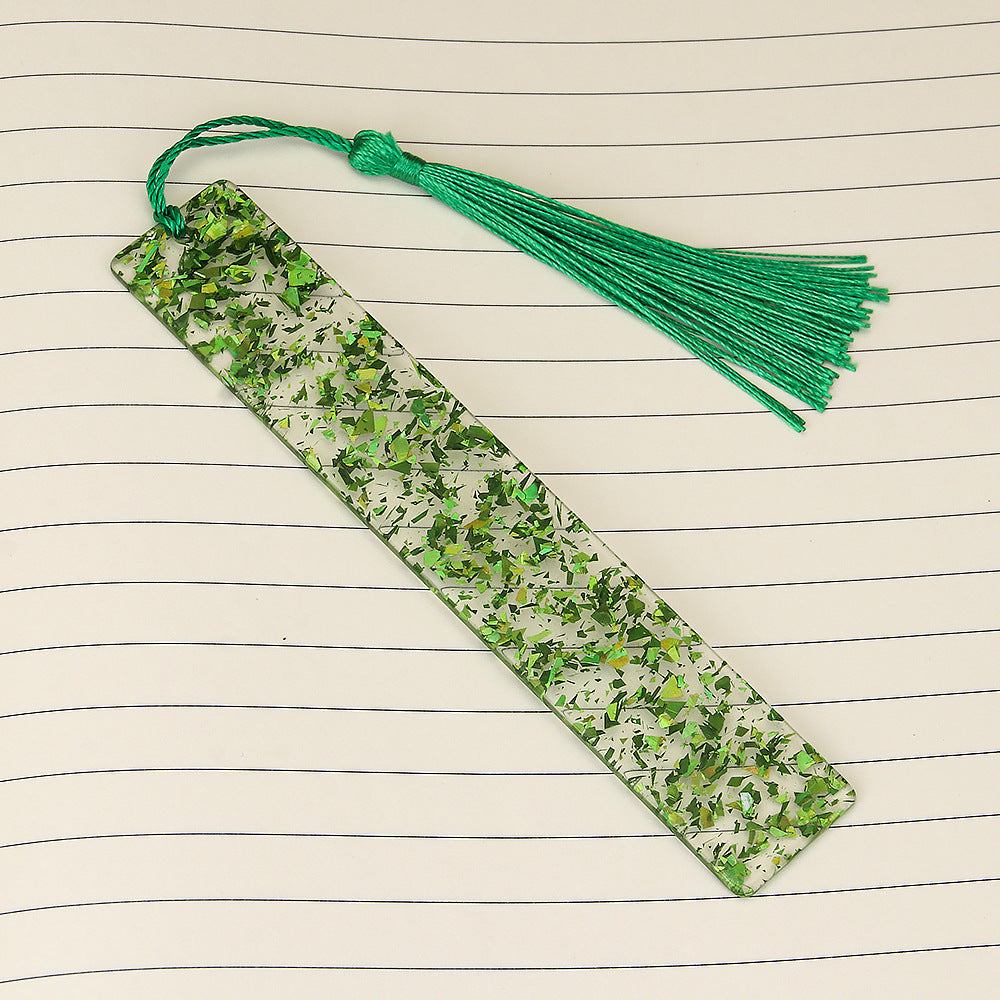 Wholesale Creative Shiny Crystal Rectangular DIY Transparent Acrylic Tassel Bookmark