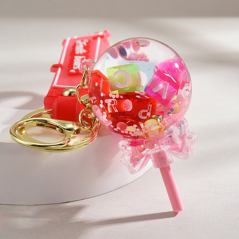 Wholesale Acrylic Quicksand Lollipop Keychain