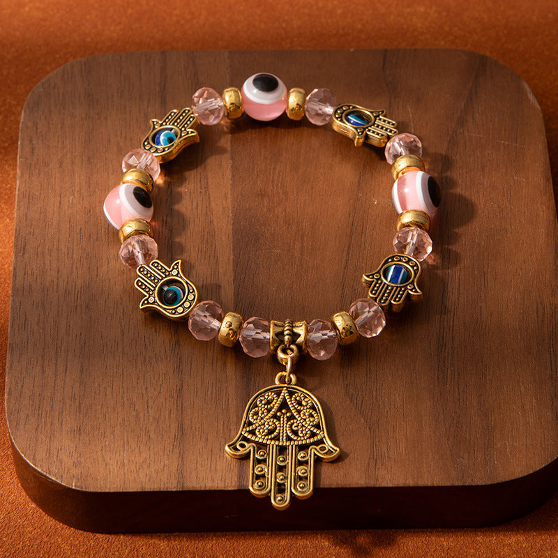 Wholesale Evil Eye Colorful Crystal Bracelet