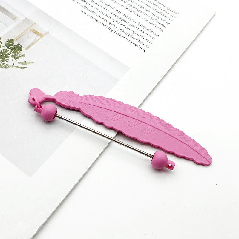 Wholesale New Leaf Shaped Candy Colored DIY Beadable Pens