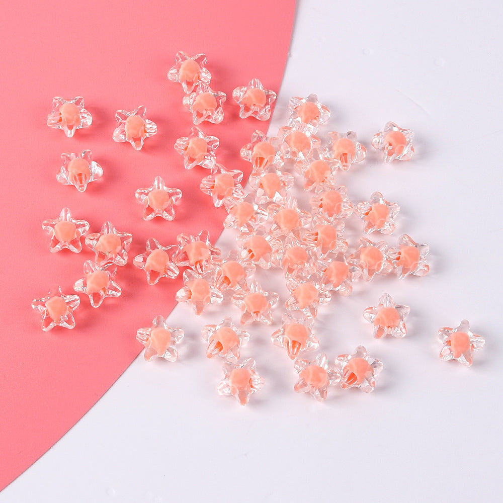 Wholesale 20pcs Transparent Colorfulful Five-Pointed Star Acrylic DIY Beads