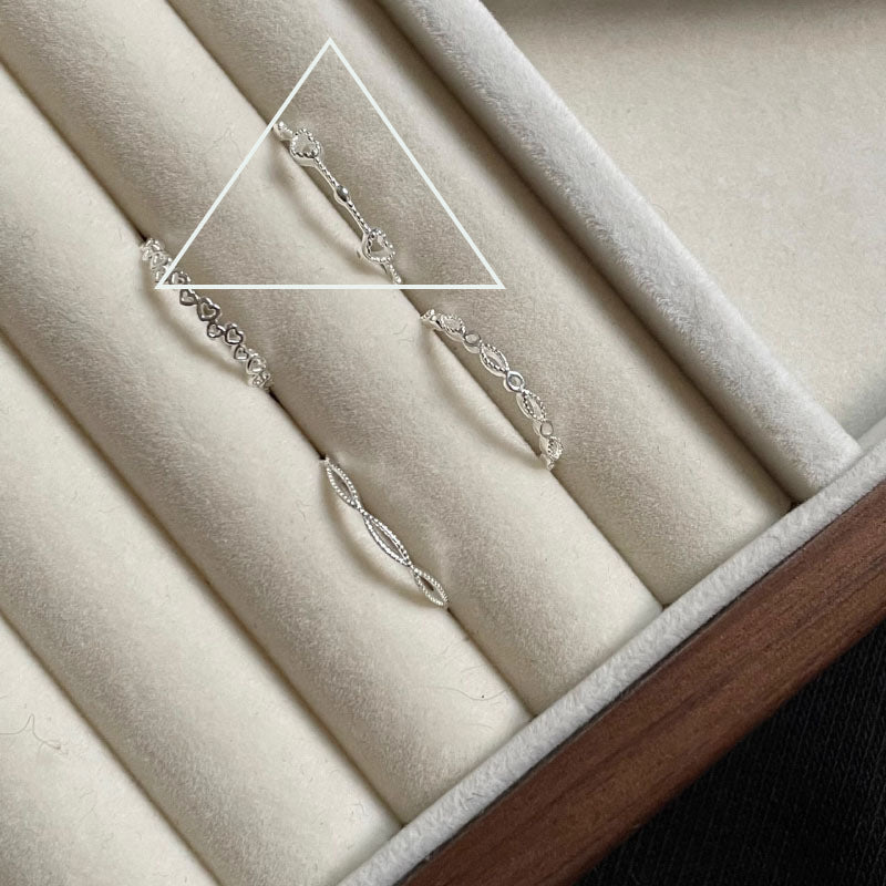 Wholesale Open Silver Plated Love Heart Stacking Ring