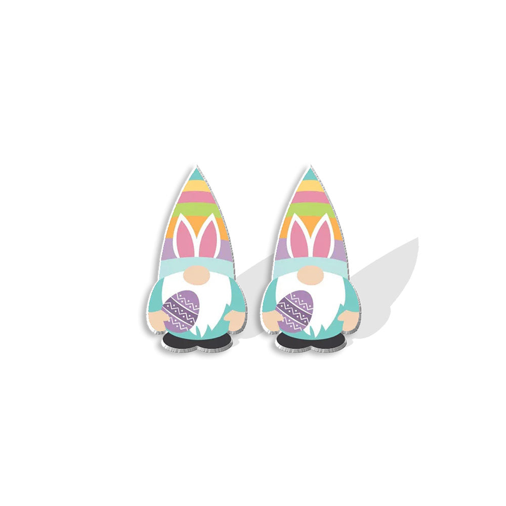 Wholesale Easter Dwarf Rabbit Carrots Plastic Earrings