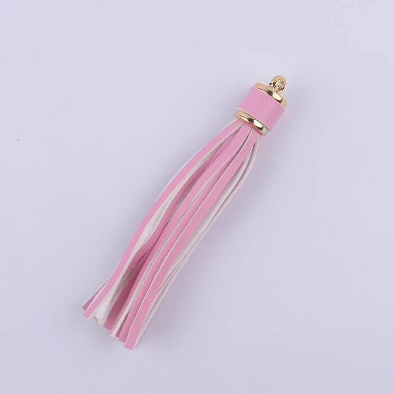 Wholesale Leather Tassel Edging Long Pendant Gold Hanging Clock Keychain Accessories