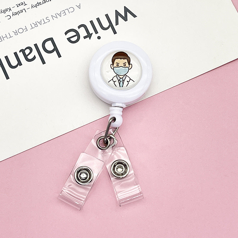 Wholesale Doctor Nurse Work Permit Chest Badge Back Clip Easy Pull Double Pimp Multi functional Keychains